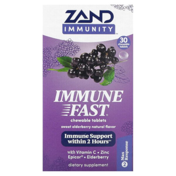 Immunity, Immune Fast, сладкая бузина, 30 жевательных таблеток Zand