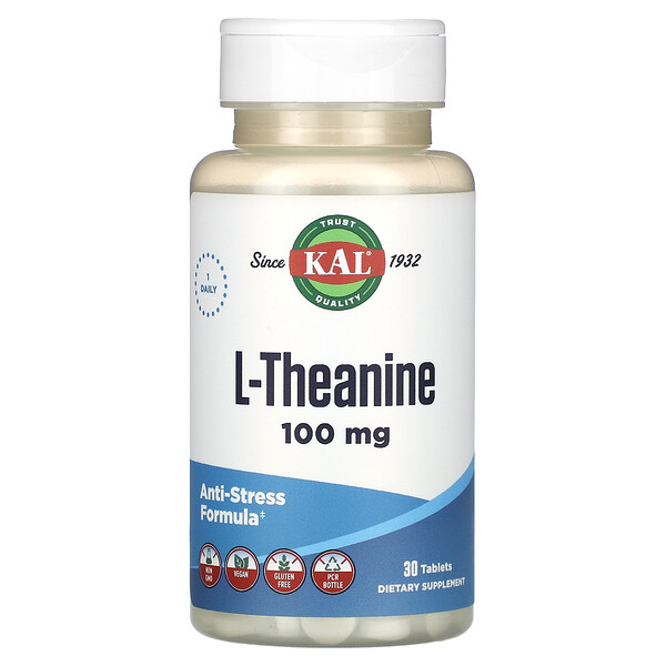 L-Theanine, 100 mg , 30 Tablets KAL