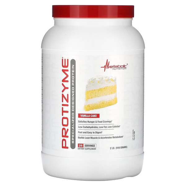 Protizyme, Specialized Designed Protein, Vanilla Cake, 2 lb (910 g) Metabolic Nutrition