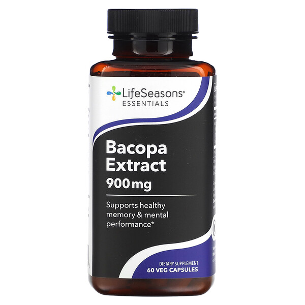 Экстракт бакопы, 900 мг, 60 растительных капсул (450 мг на капсулу) LifeSeasons