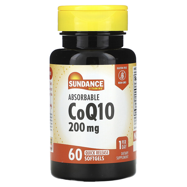 Рассасывающийся CoQ10, 200 мг, 60 мягких таблеток с быстрым высвобождением Sundance Vitamins