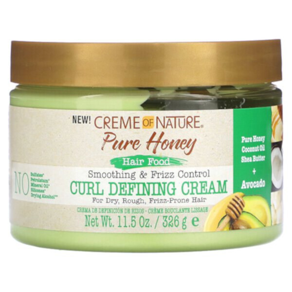 Pure Honey, Питание для волос, крем для разглаживания и контроля завитков, 11,5 унций (326 г) Creme Of Nature