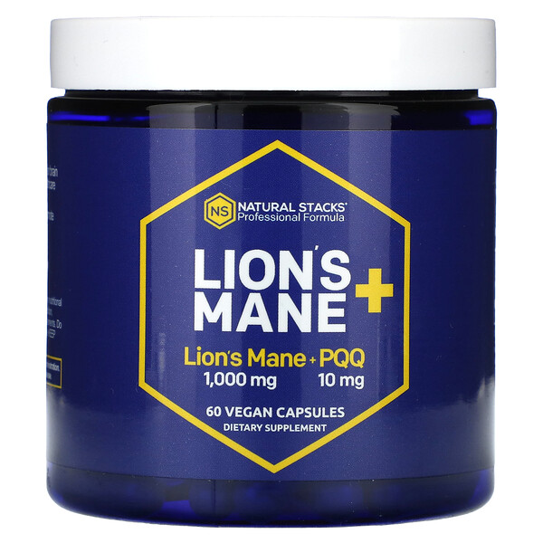 Lions Mane+ PQQ, 60 веганских капсул Natural Stacks