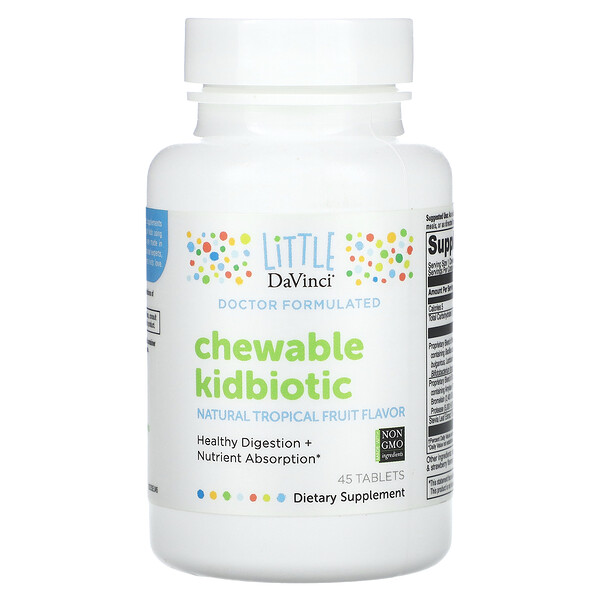 Жевательный Kidbiotic, тропические фрукты, 45 таблеток Little DaVinci