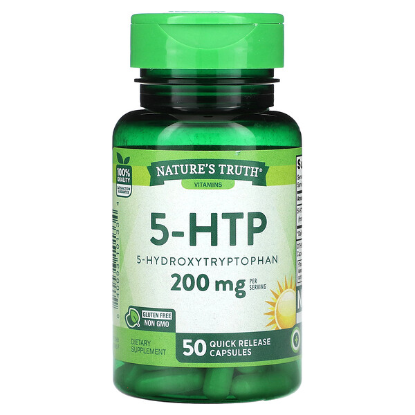 5-HTP, 100 мг, 50 капсул быстрого высвобождения Nature's Truth