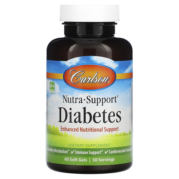 Nutra-Support диабет, 60 мягких таблеток Carlson