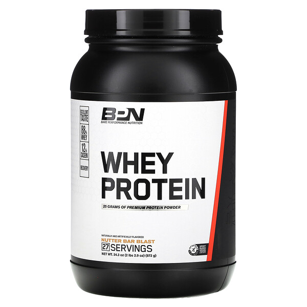 Сывороточный протеин, Nutter Bar Blast, 2 фунта (972 г) Bare Performance Nutrition