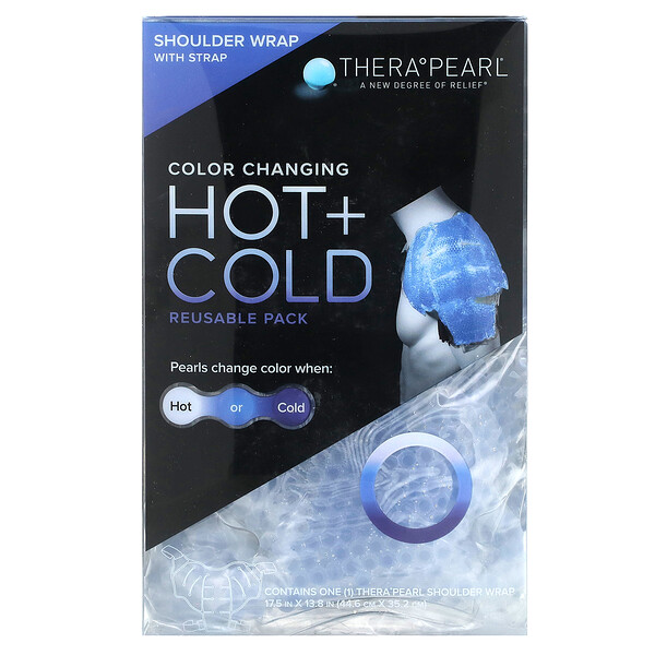 Color Changing Hot + Cold Reusable Pack, Thera Pearl Shoulder Wrap with Strap, 1 Wrap TheraPearl