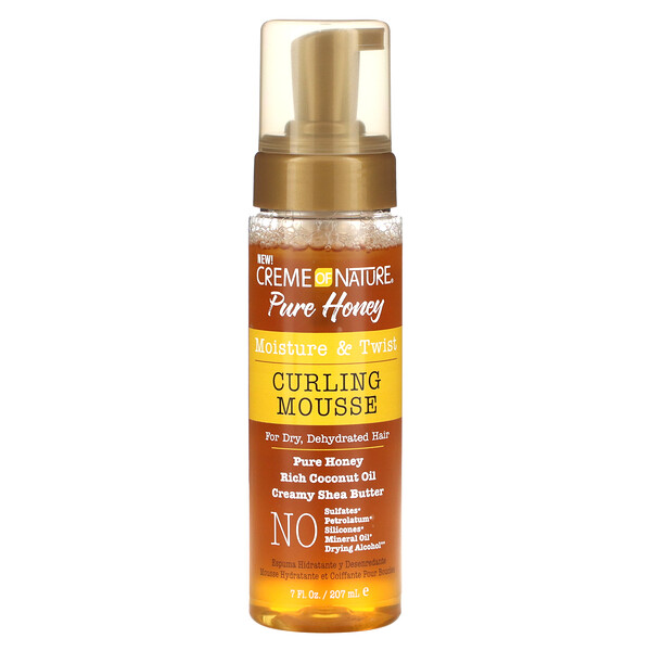 Pure Honey, Moisture & Twist Curling Mousse, 7 fl oz (207 ml) Creme Of Nature