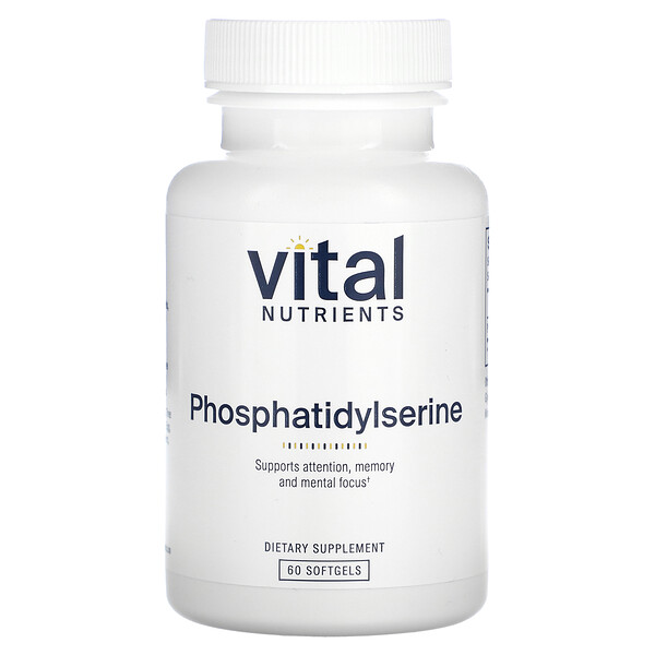 Фосфатидилсерин, 60 мягких таблеток Vital Nutrients