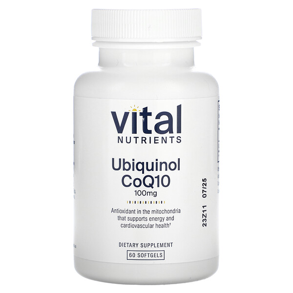 Ubiquinol CoQ10, 100 mg, 60 Softgels (Мягкие капсулы) Vital Nutrients