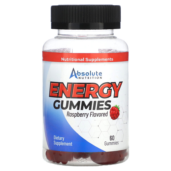Energy Gummies, малина, 60 жевательных конфет Absolute Nutrition