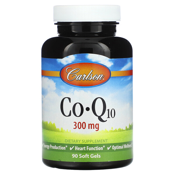 CoQ10, 300 мг, 90 мягких таблеток Carlson