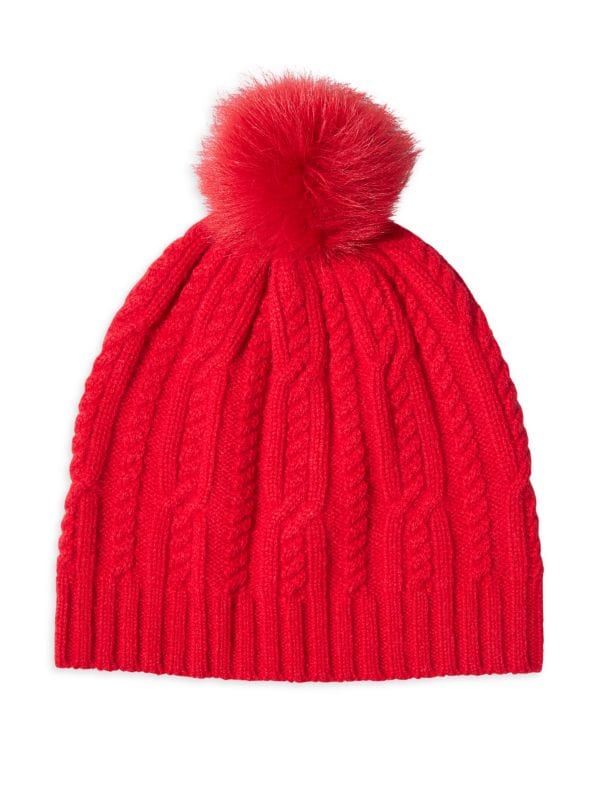 Шапка с помпоном Sofia Cashmere Sherling Pom Pom & Cashmere Beanie Sofia Cashmere