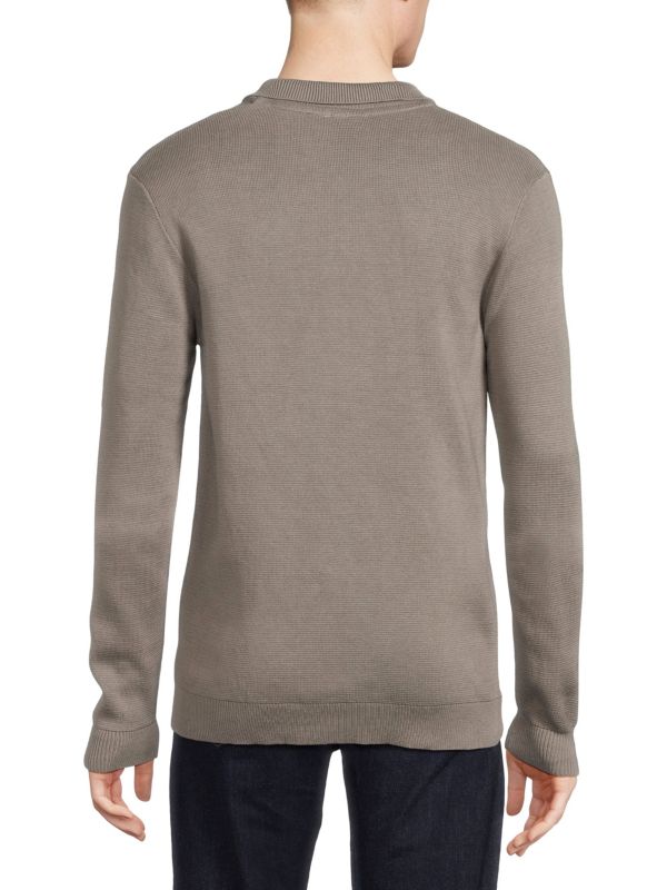 Мужской свитер-поло с молнией на четверть HEDGE