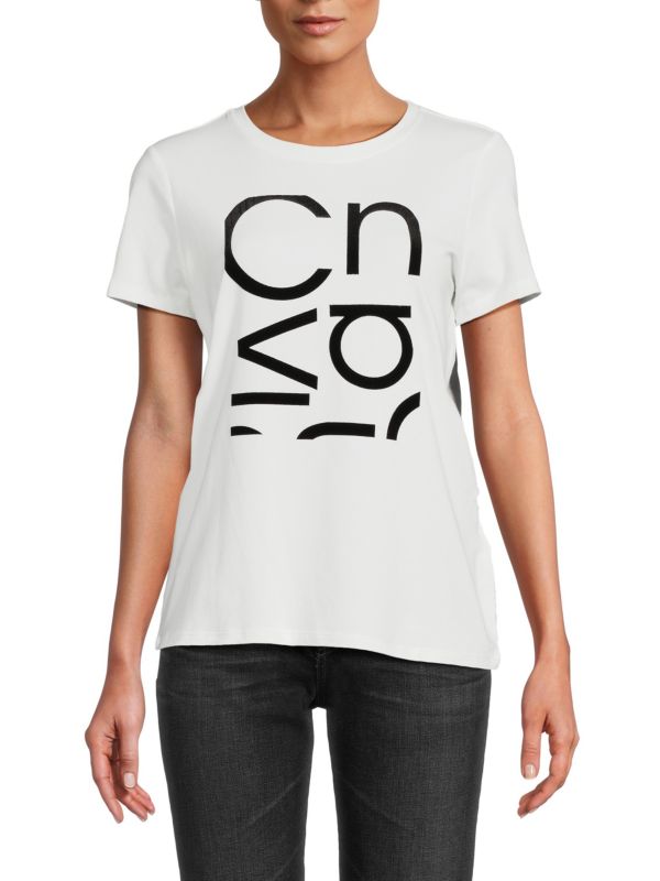 Флокированная футболка с логотипом Calvin Klein