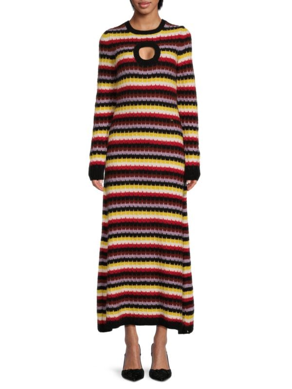 Платье миди из альпаки и шерсти с узором Sonia Rykiel