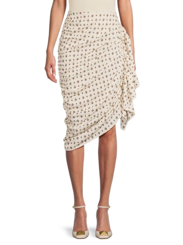 Асимметричная юбка Felicity с цветочным принтом Rhode