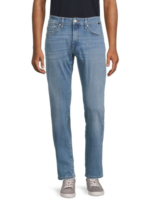 Прямые джинсы с эффектом потертости Zach Mavi