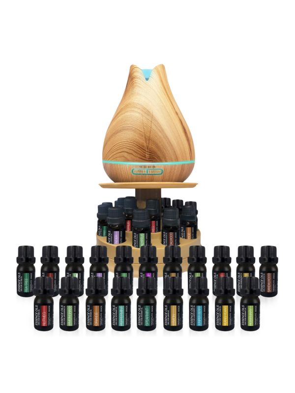 20-Piece Essential Oils &amp; Essence Diffuser Aromatherapy Bundle PURE DAILY CARE