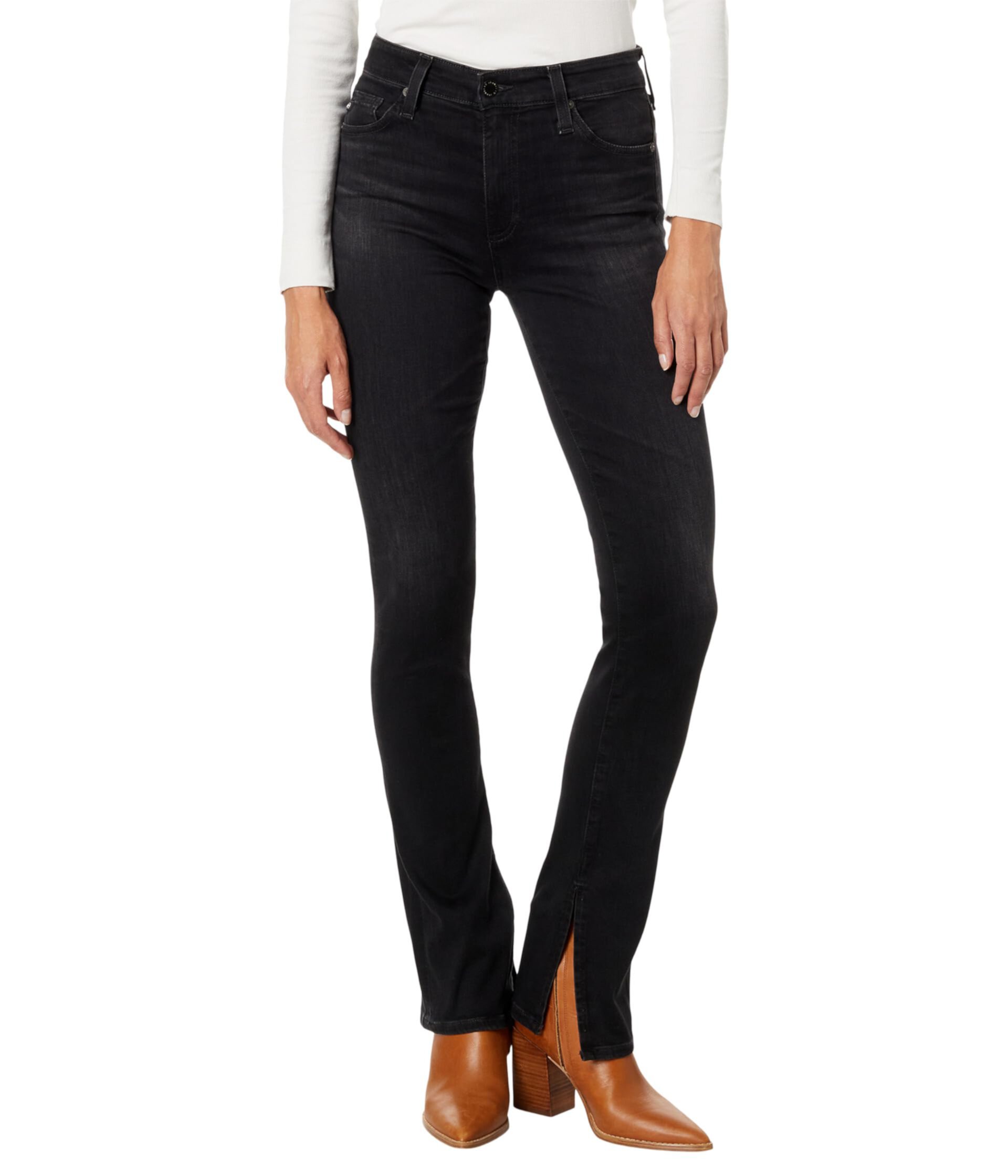 Узкие прямые джинсы Mari с завышенной талией, удлиненный вид на город AG Jeans