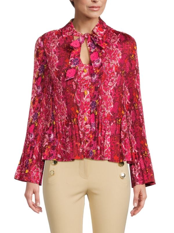 Плиссированная блузка Eve с цветочным принтом DEREK LAM