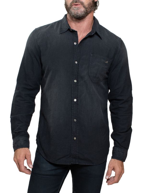 Рубашка на пуговицах из стираного льна в винтажном стиле Stitch's Jeans