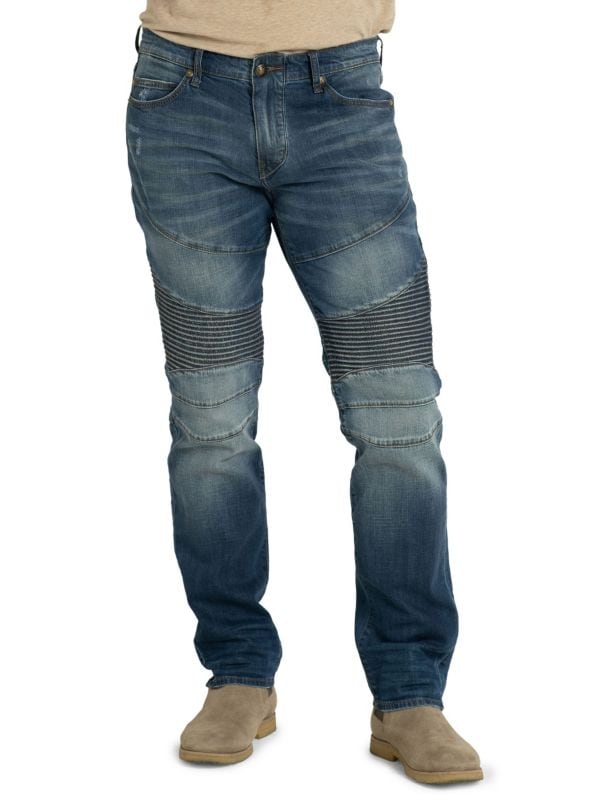 Потертые узкие байкерские джинсы Stitch's Jeans