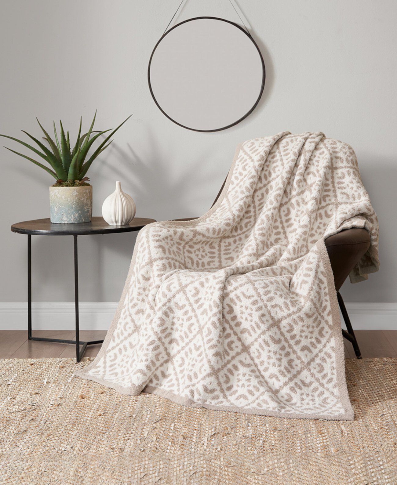 Cook Cutter Jacquard Geometric Fuzzy Throw Blanket, 50" x 70" Lucky Brand