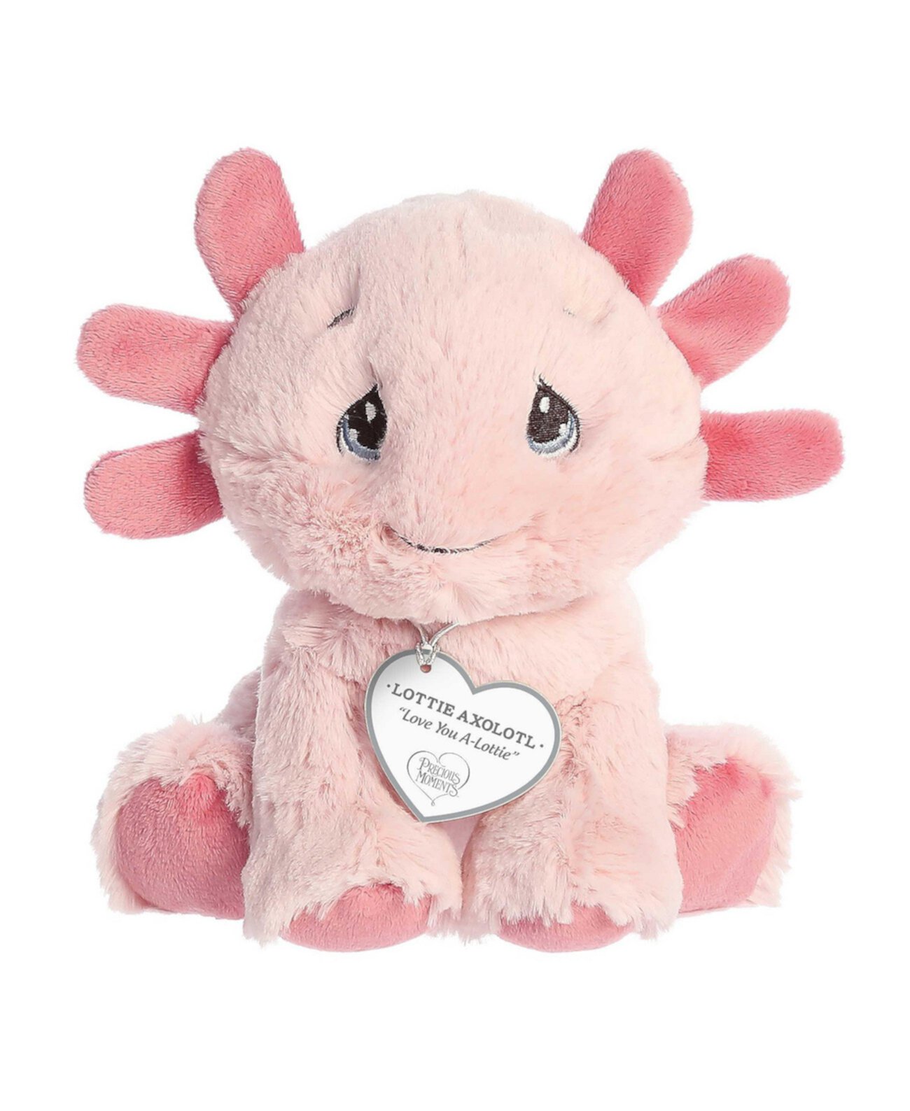 Small Lottie Axolotl Precious Moments Inspirational Plush Toy Pink 7" Aurora