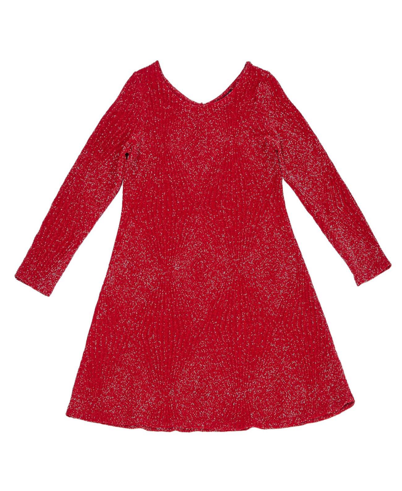 Вязаное платье с люрексом металлизированного цвета с длинными рукавами для больших девочек Trixxi
