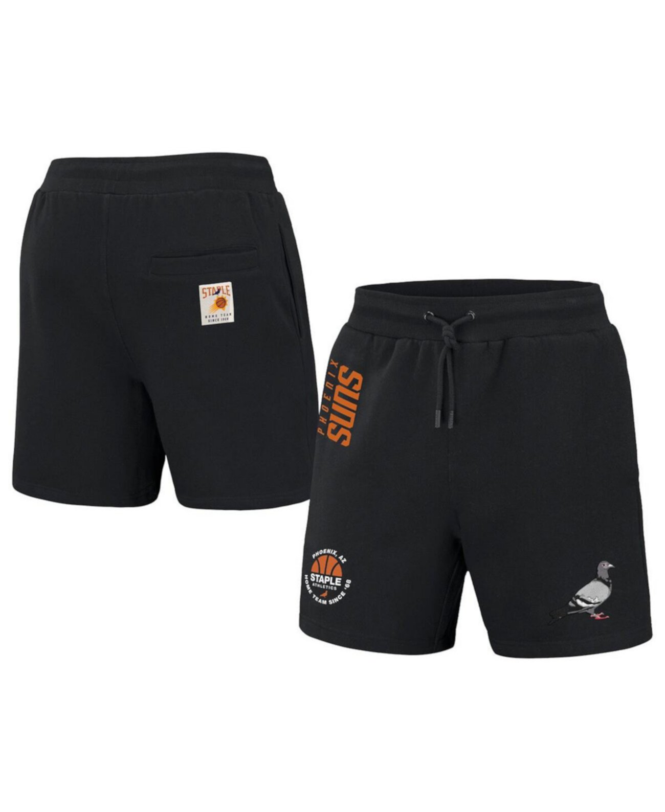 Мужские спортивные шорты NBA x Staple Phoenix Suns в черном цвете с эластичным поясом и карманами Staple