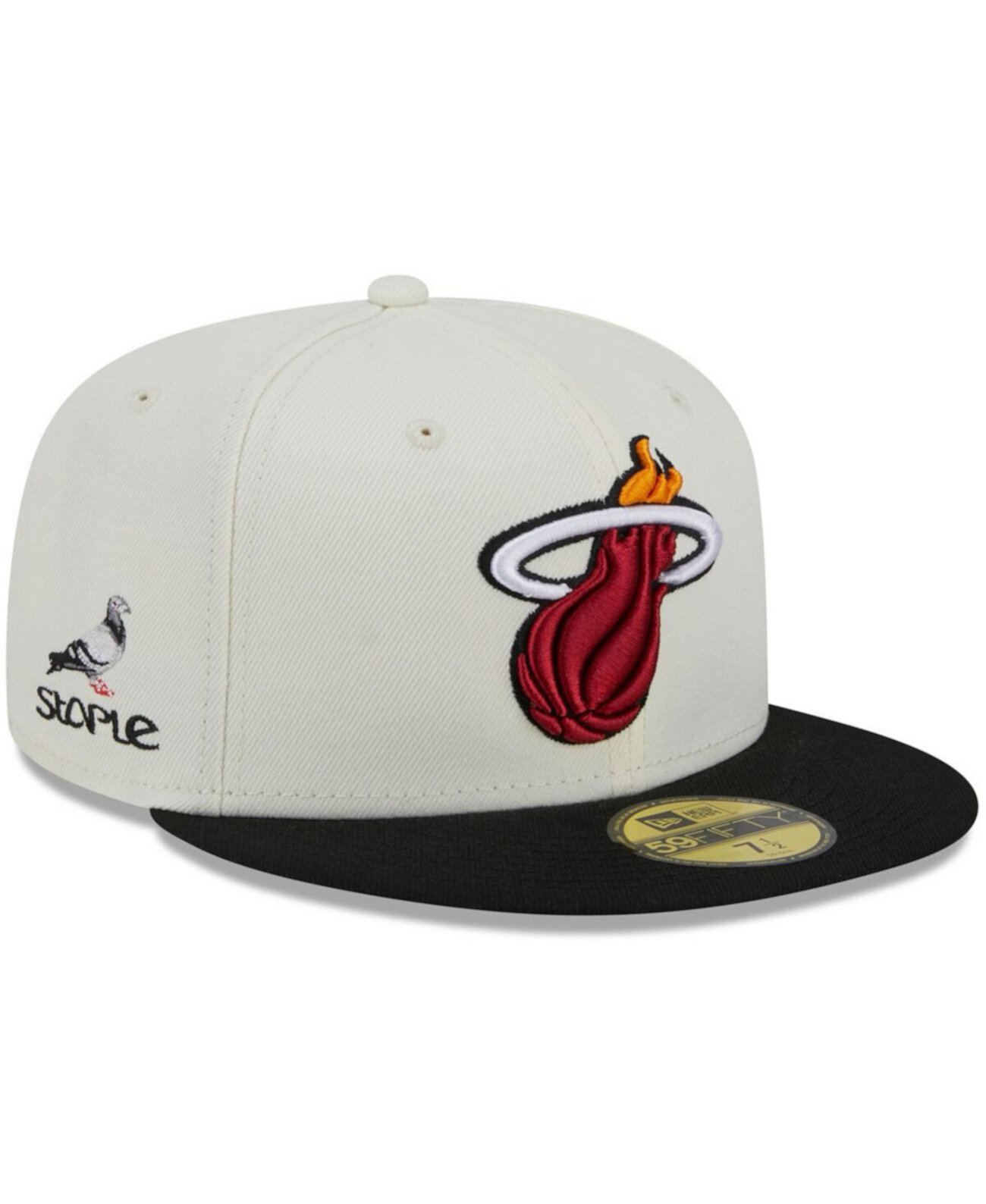 Бейсболка Staple Мужская x Cream, Черная Miami Heat NBA x Staple Two-Tone 59FIFTY Staple