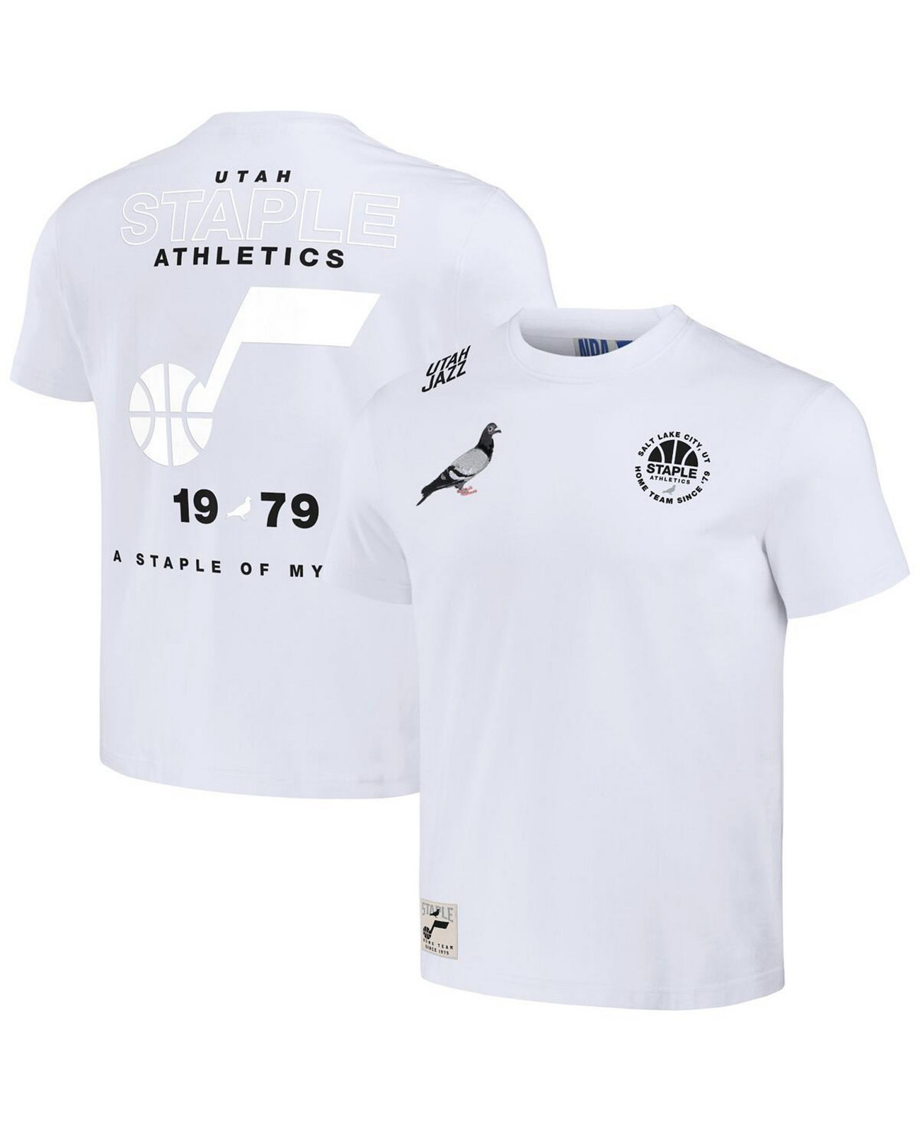Мужская белая рваная футболка NBA x Utah Jazz Home Team Staple