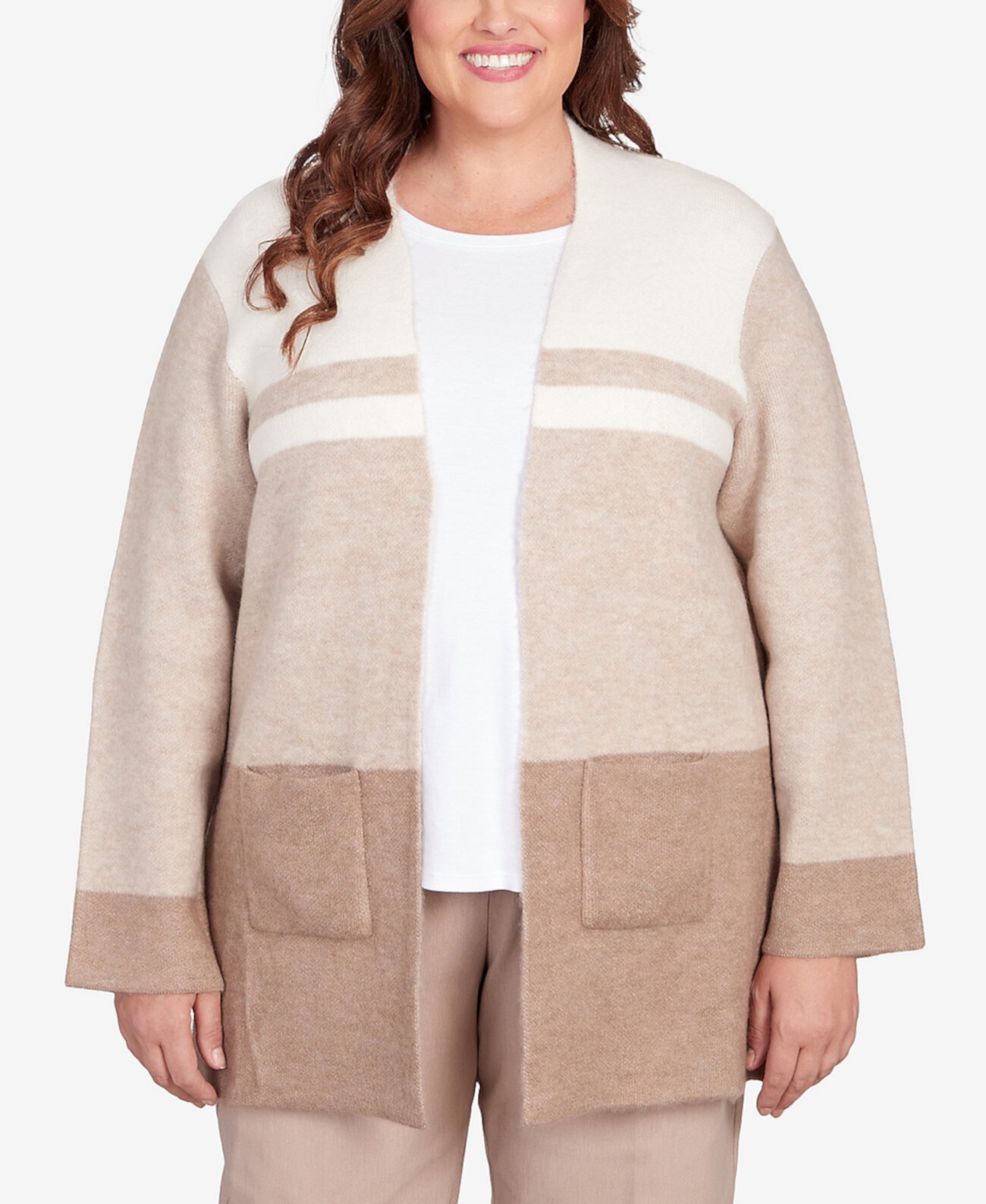 Женский Кардиган Alfred Dunner Plus Size St.Moritz Colorblock Alfred Dunner