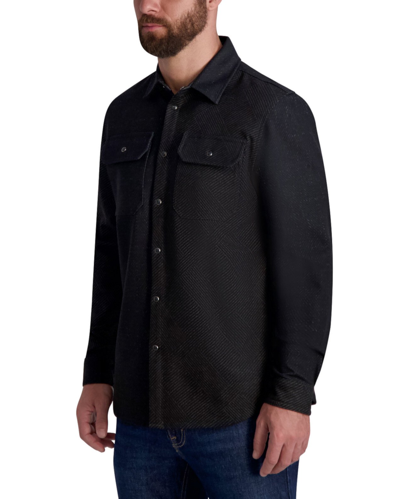 Мужская куртка-рубашка в клетку с длинными рукавами и понте из понте Karl Lagerfeld Paris