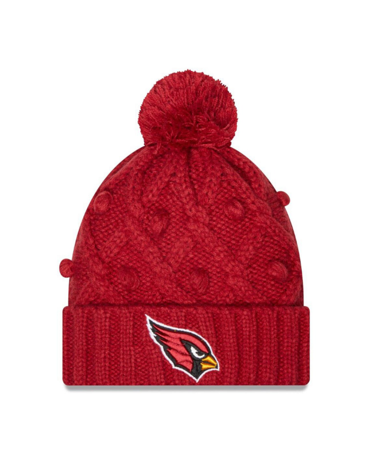 Женская вязаная шапка с отворотом и помпоном Arizona Cardinals Toasty, 100% акрил New Era