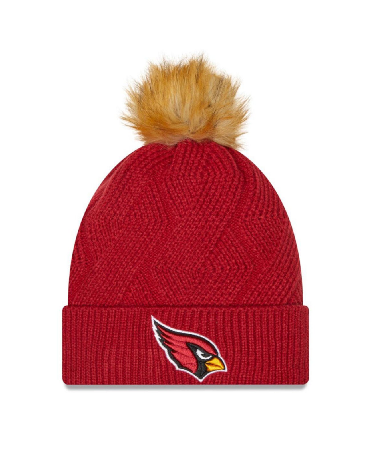 Женская акриловая шапка Arizona Cardinals Snowy с помпоном, стандартный размер New Era