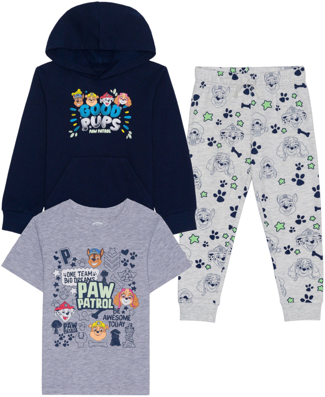 Толстовка, футболка и джоггеры Little Boys Paw Patrol, комплект из 3 предметов Hybrid