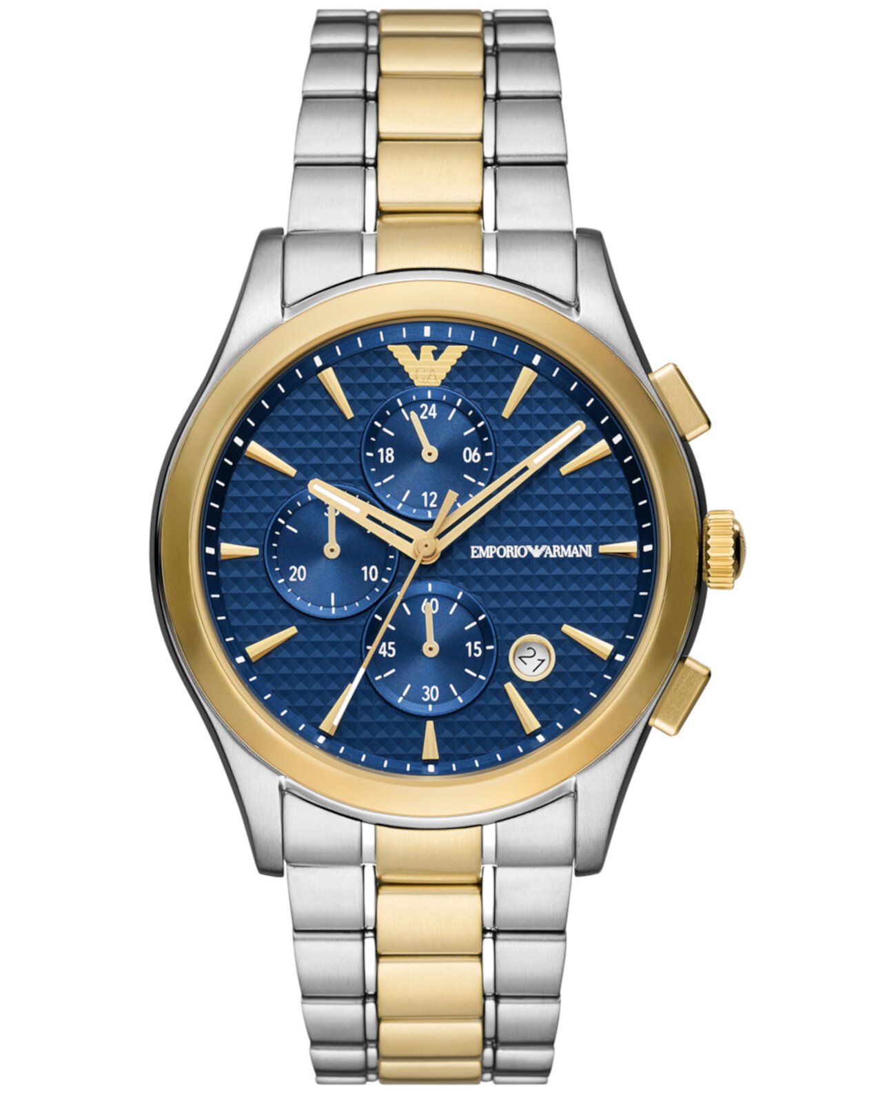 Мужские часы-хронограф Paolo с двухцветным браслетом из нержавеющей стали, 42 мм Emporio Armani