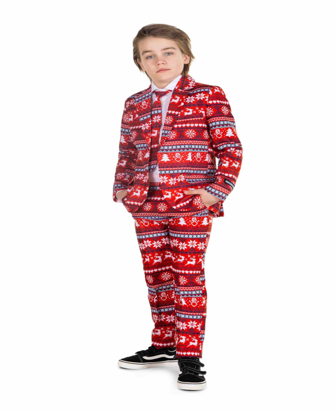 Костюм Suitmeister Для мальчиков Little Boys Christmas Printed Suit, 3 Piece Set Suitmeister