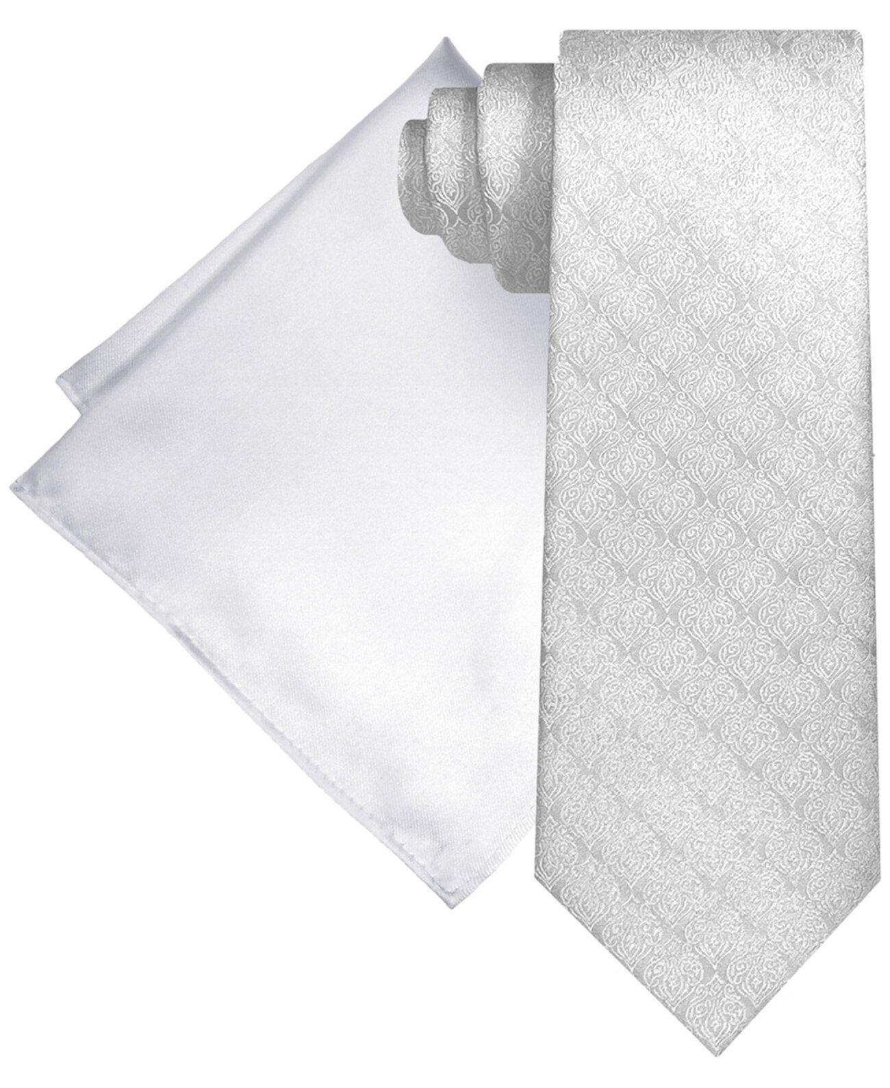 Мужской удлиненный комплект из текстурированного галстука в тон и однотонного нагрудного платка Steve Harvey