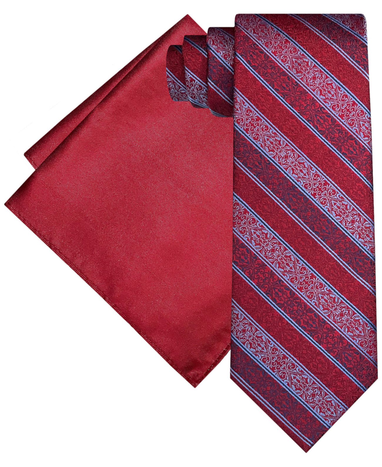 Мужской комплект из галстука и нагрудного платка в текстурированную полоску Steve Harvey