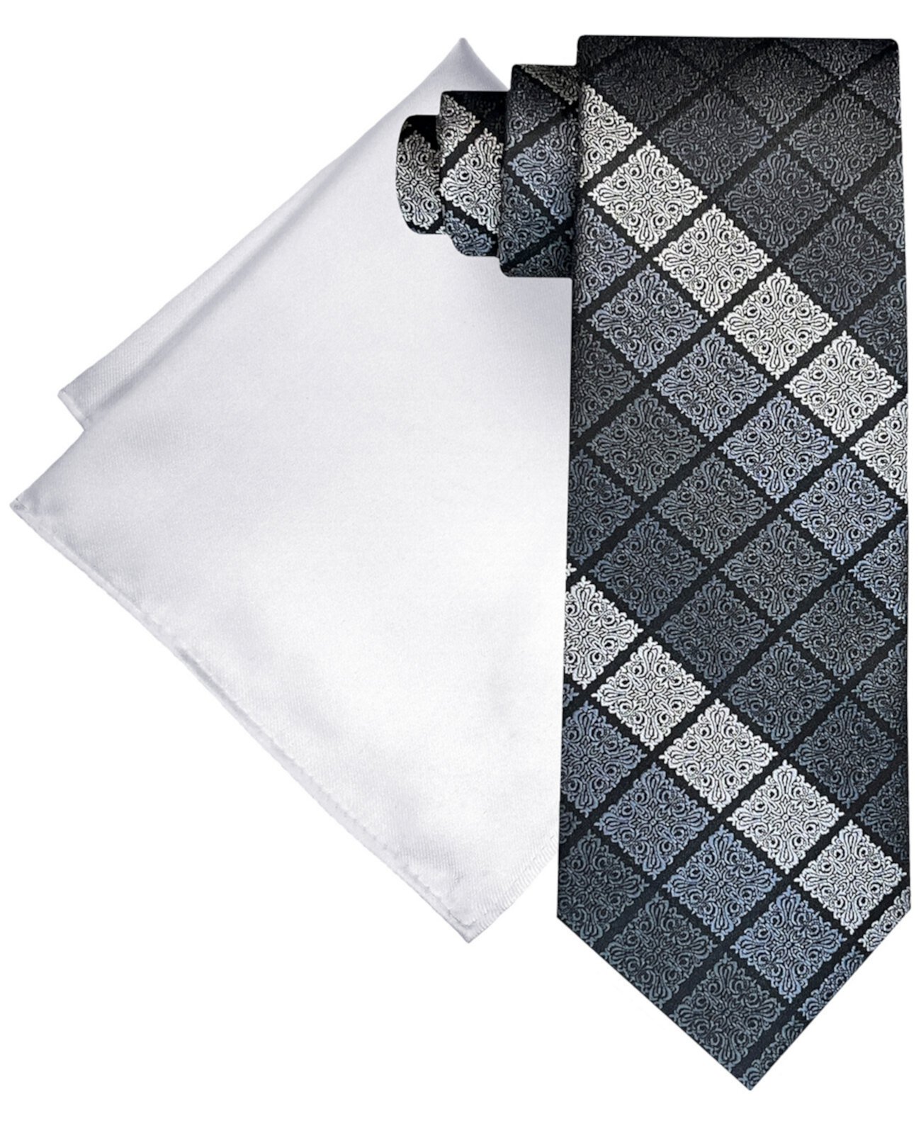 Мужской комплект из удлиненного декоративного галстука и однотонного нагрудного платка Steve Harvey