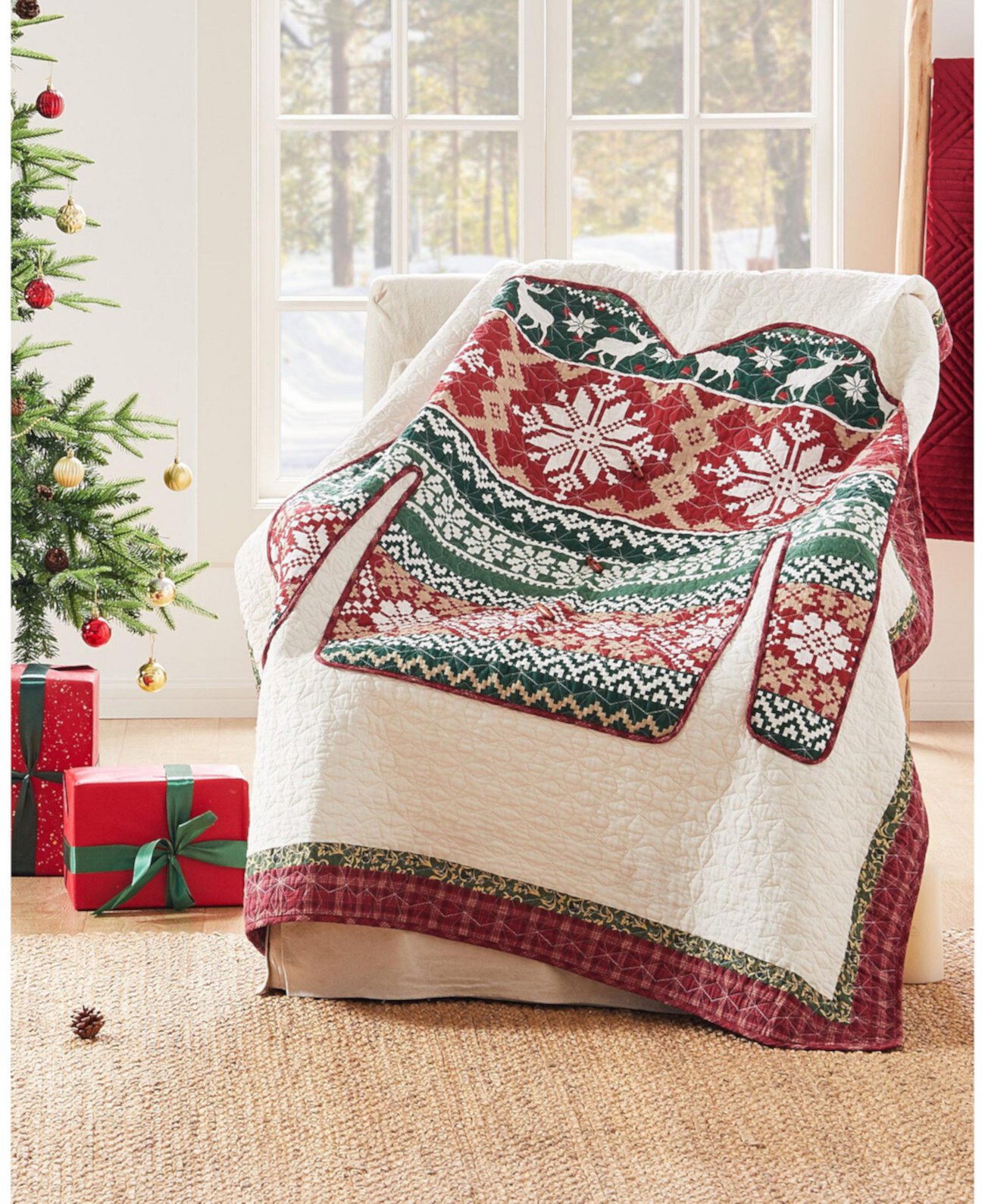 Рождественский свитер с аппликацией, 50 x 60 дюймов Greenland Home Fashions