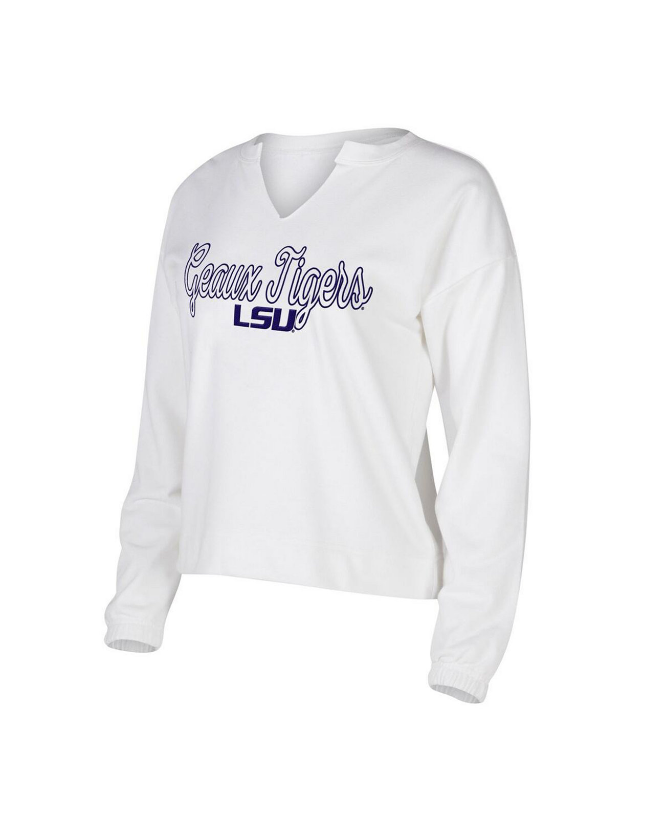 Женская белая футболка с длинным рукавом и длинными рукавами LSU Tigers Sienna Concepts Sport