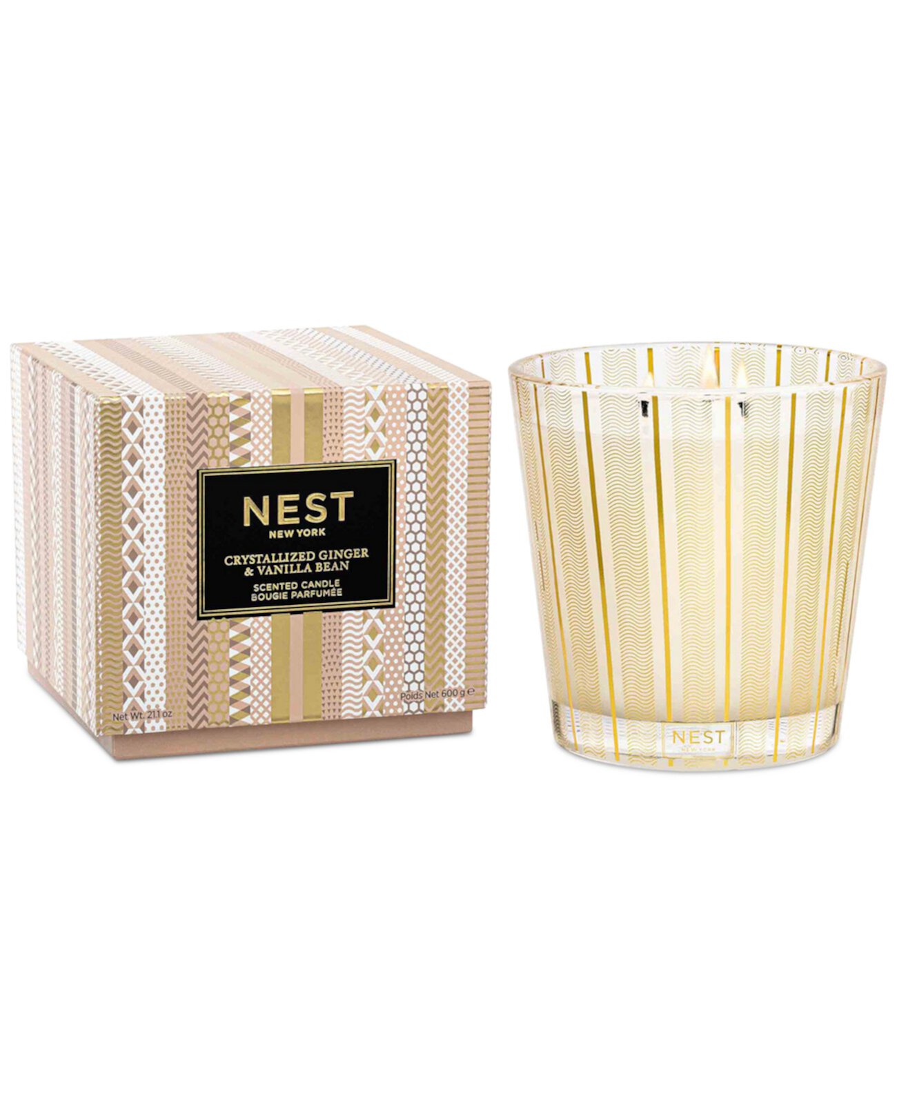 Свеча NEST Fragrances Кристаллизованный имбирь и стручки ванили, 3 фитиля, 21,1 унции. Nest
