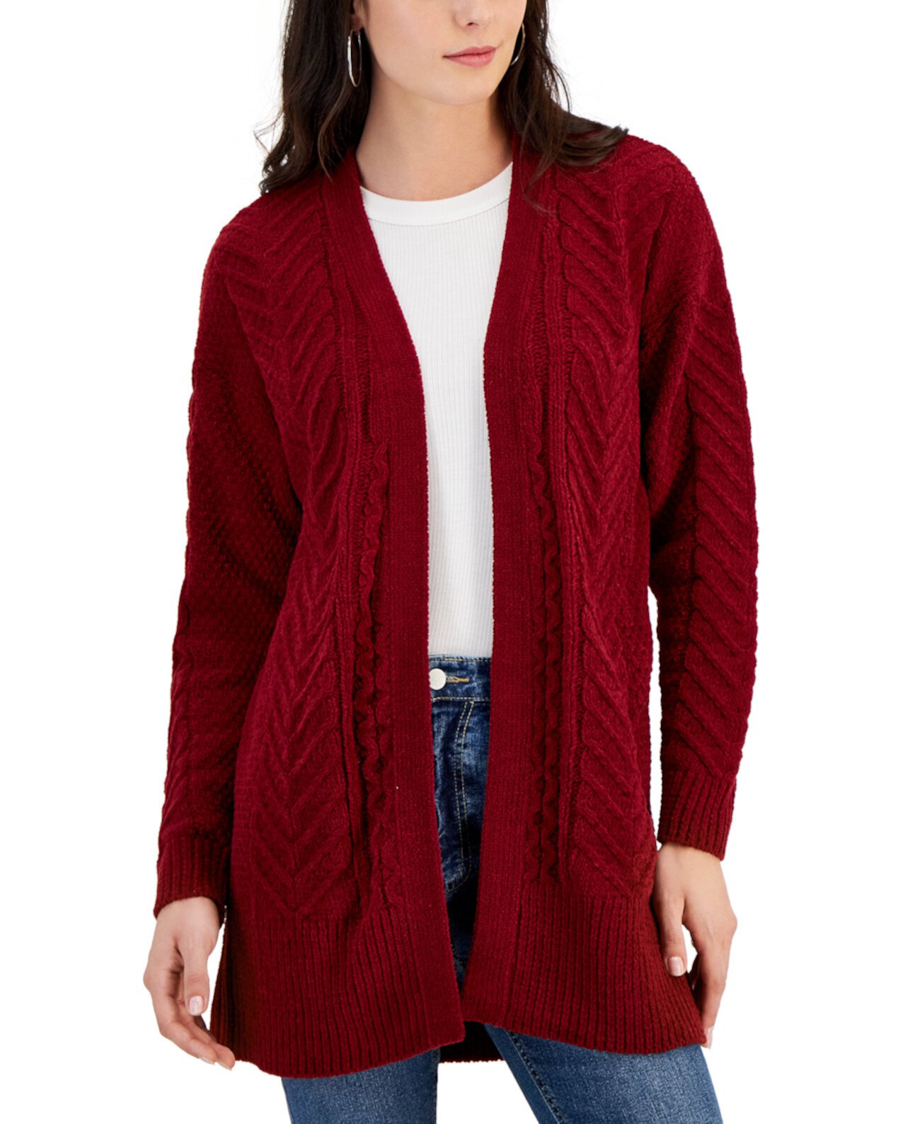 Свитер Planet Heart Для Девочек Mixed-Stitch Open-Front Chenille Cardigan Planet Heart