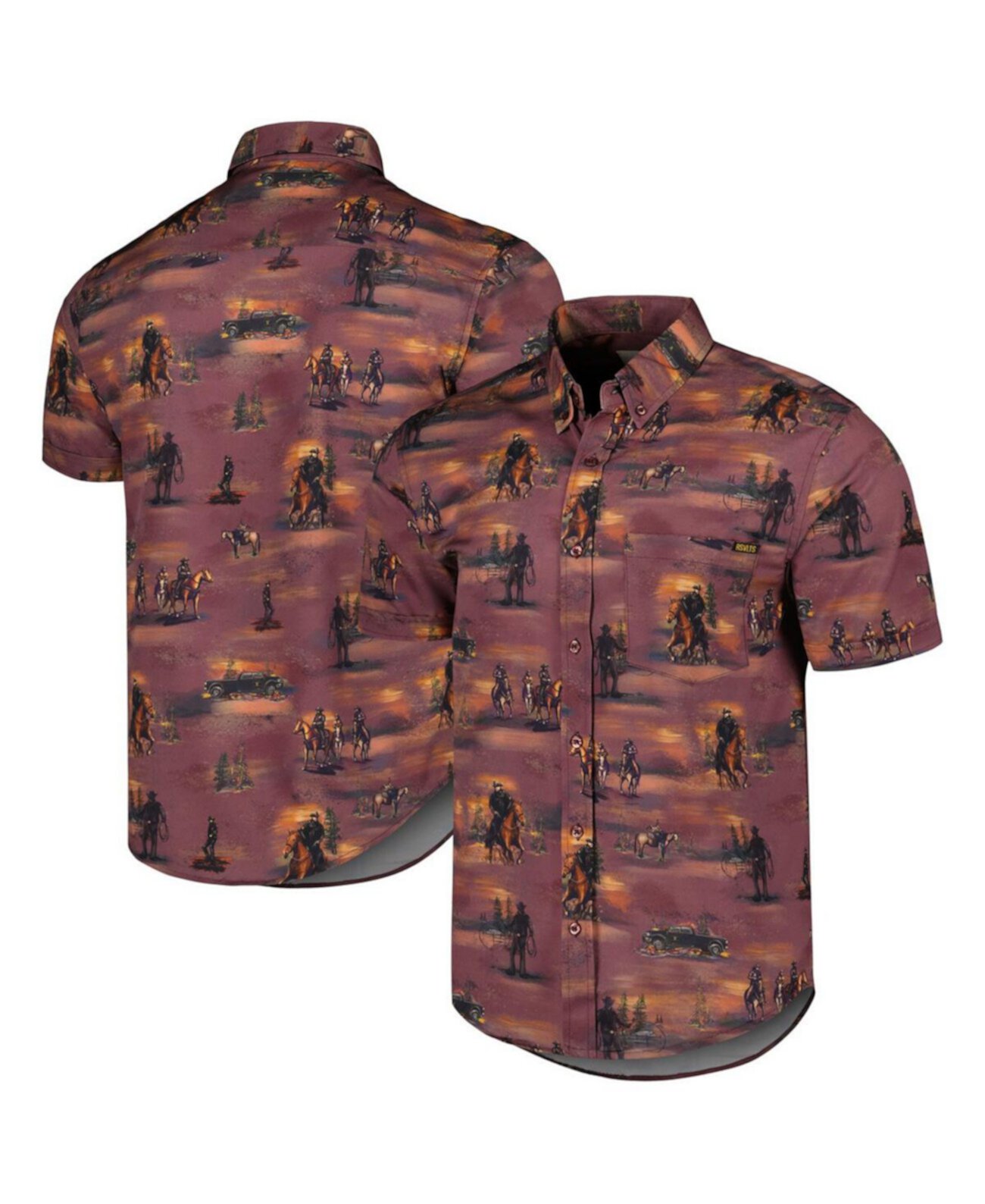 Мужская и женская бордовая рубашка на пуговицах Yellowstone Tough & Merciless KUNUFLEX RSVLTS