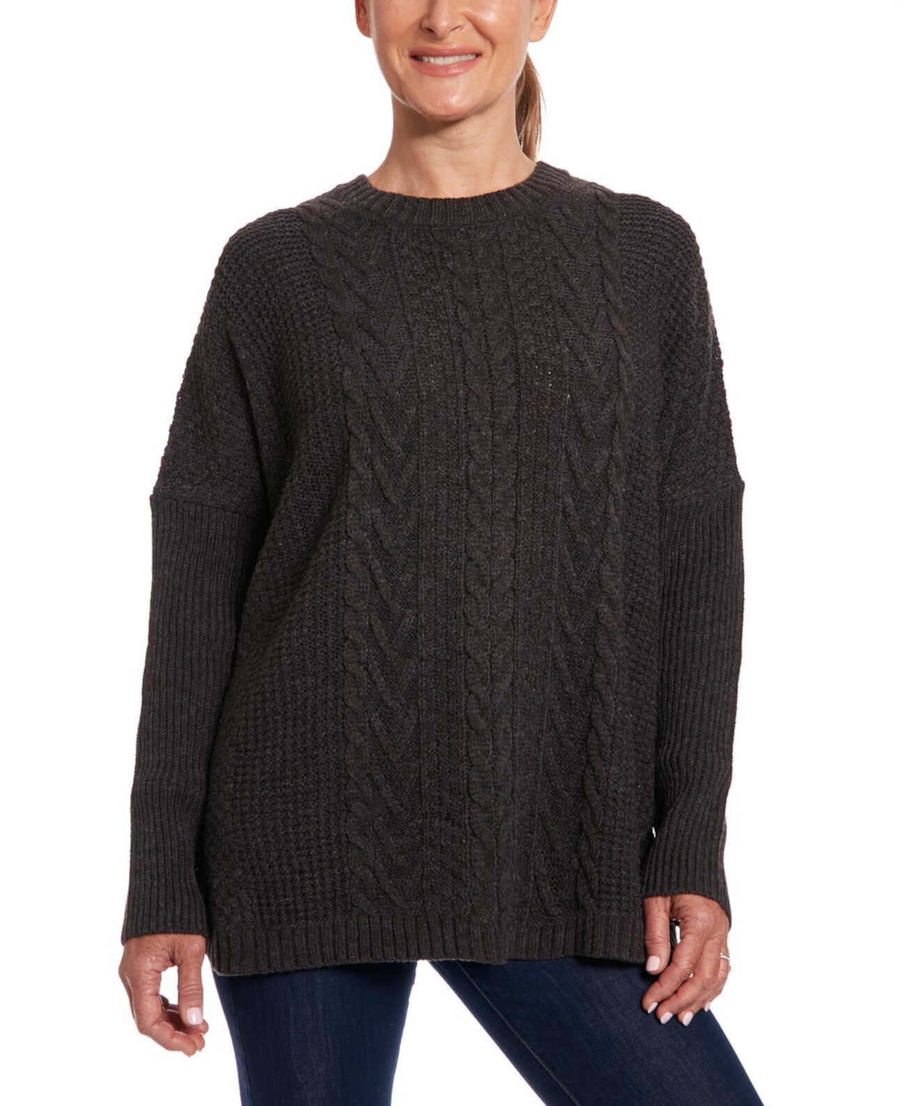 Женский пуловер с длинными рукавами и клетчатой спинкой спереди JOSEPH A